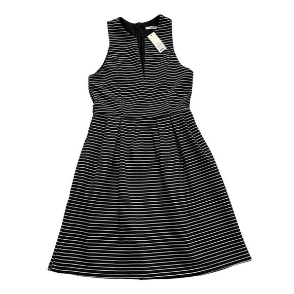 Mi Ami Black White Stripe Sleeveless Pockets Dress Size Medium NEW - Picture 12 of 12